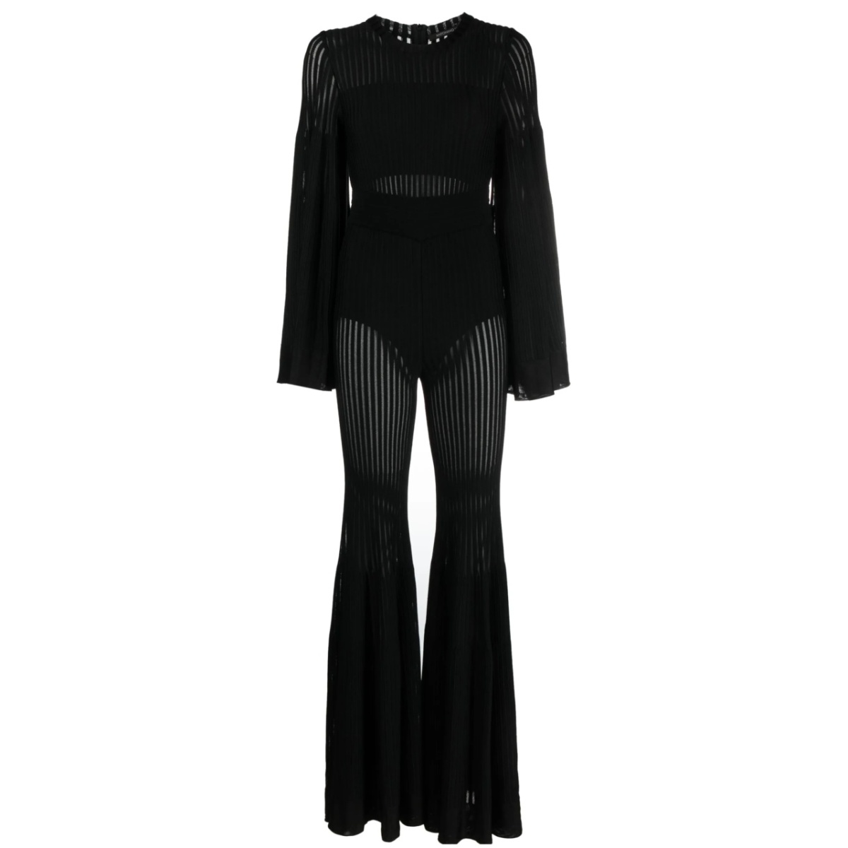 Desiree ribbed flared-design jumpsuit