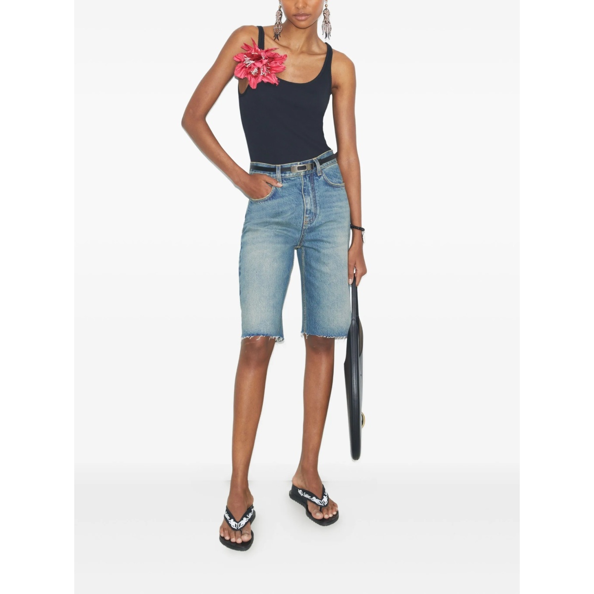 distressed denim shorts - Img 2
