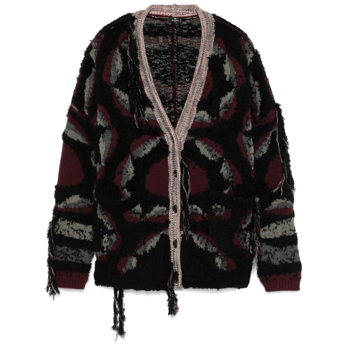 distressed-effect cardigan