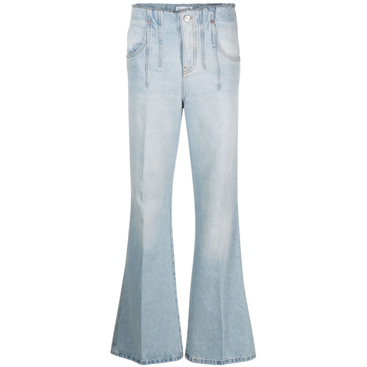 distressed flared jeans