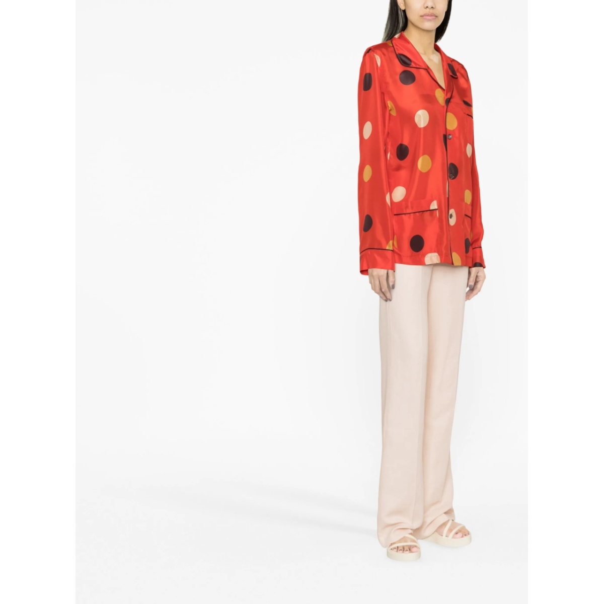 dot-print silk shirt - Img 2