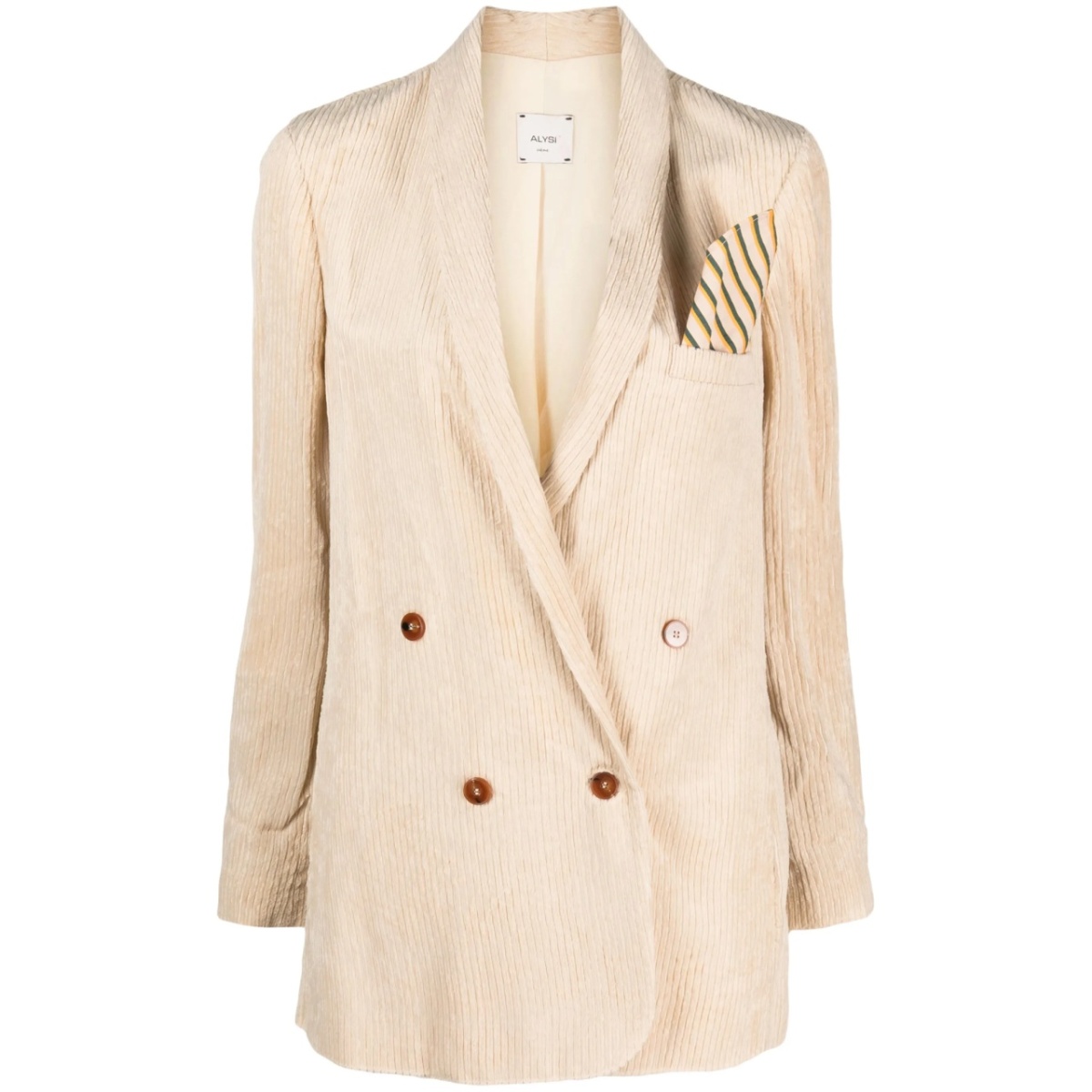 double-breasted corduroy blazer