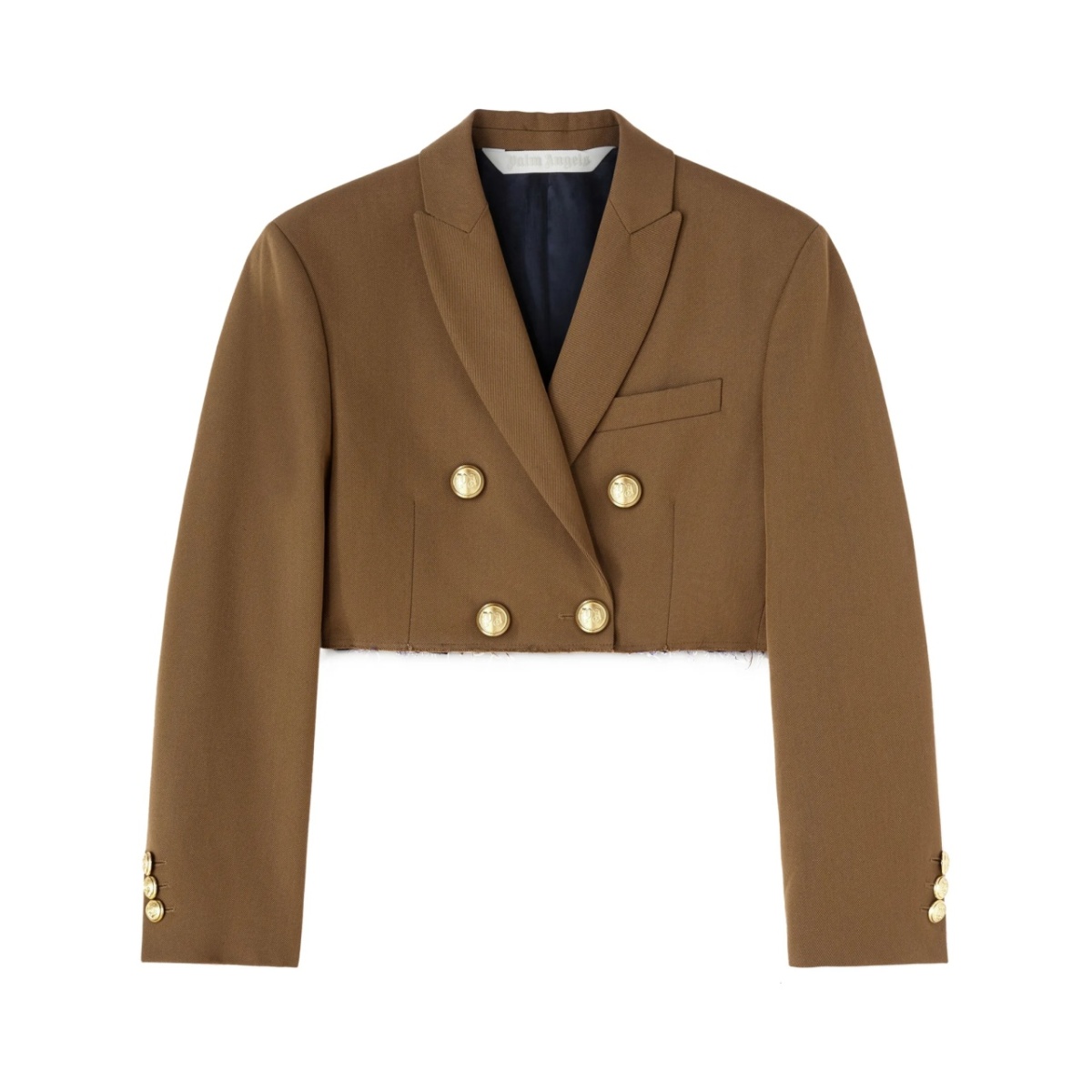 double-breasted cropped blazer
