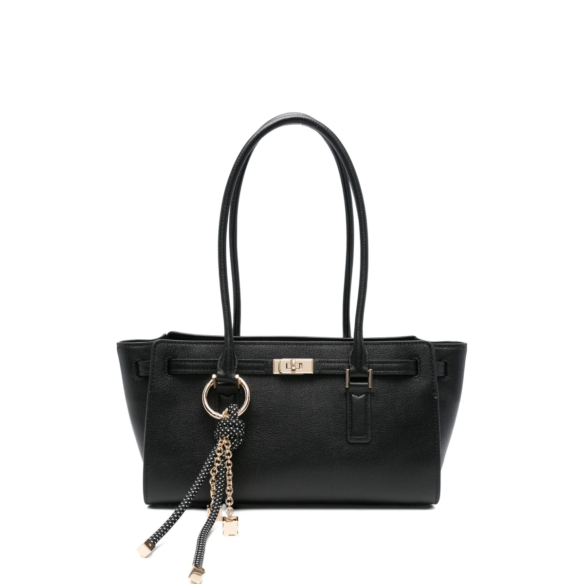 double-handle leather shoulder bag