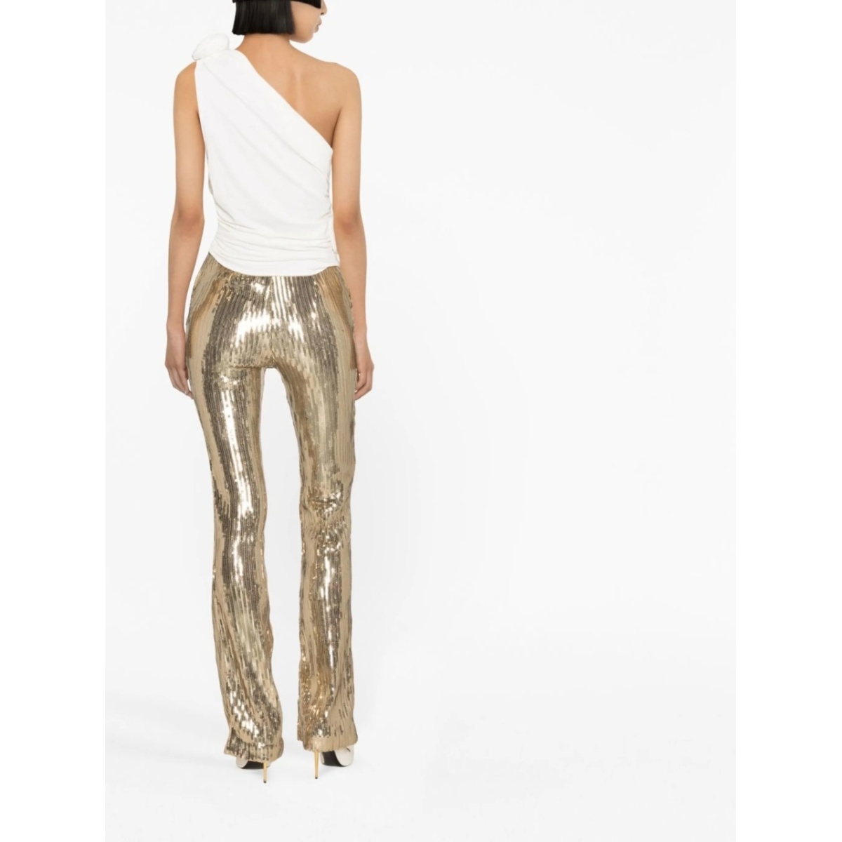 draped one-shoulder top - Img 4