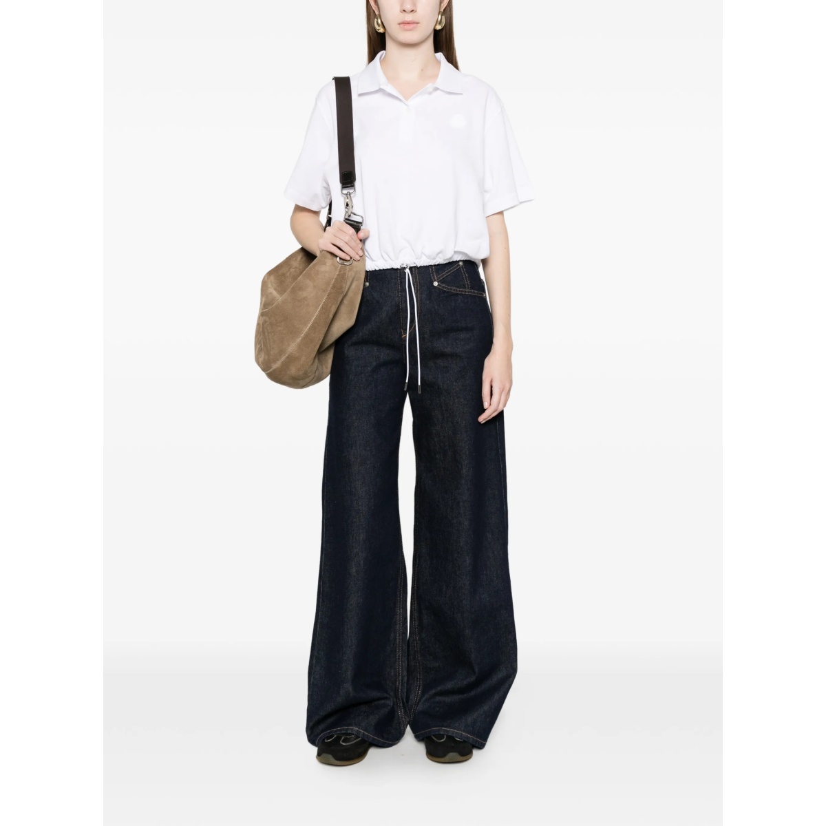 drawstring-hem polo top - Img 2
