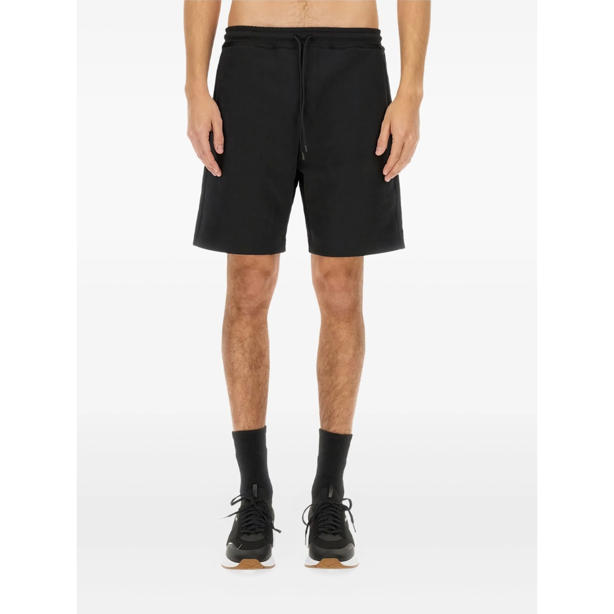 drawstring-waist track shorts