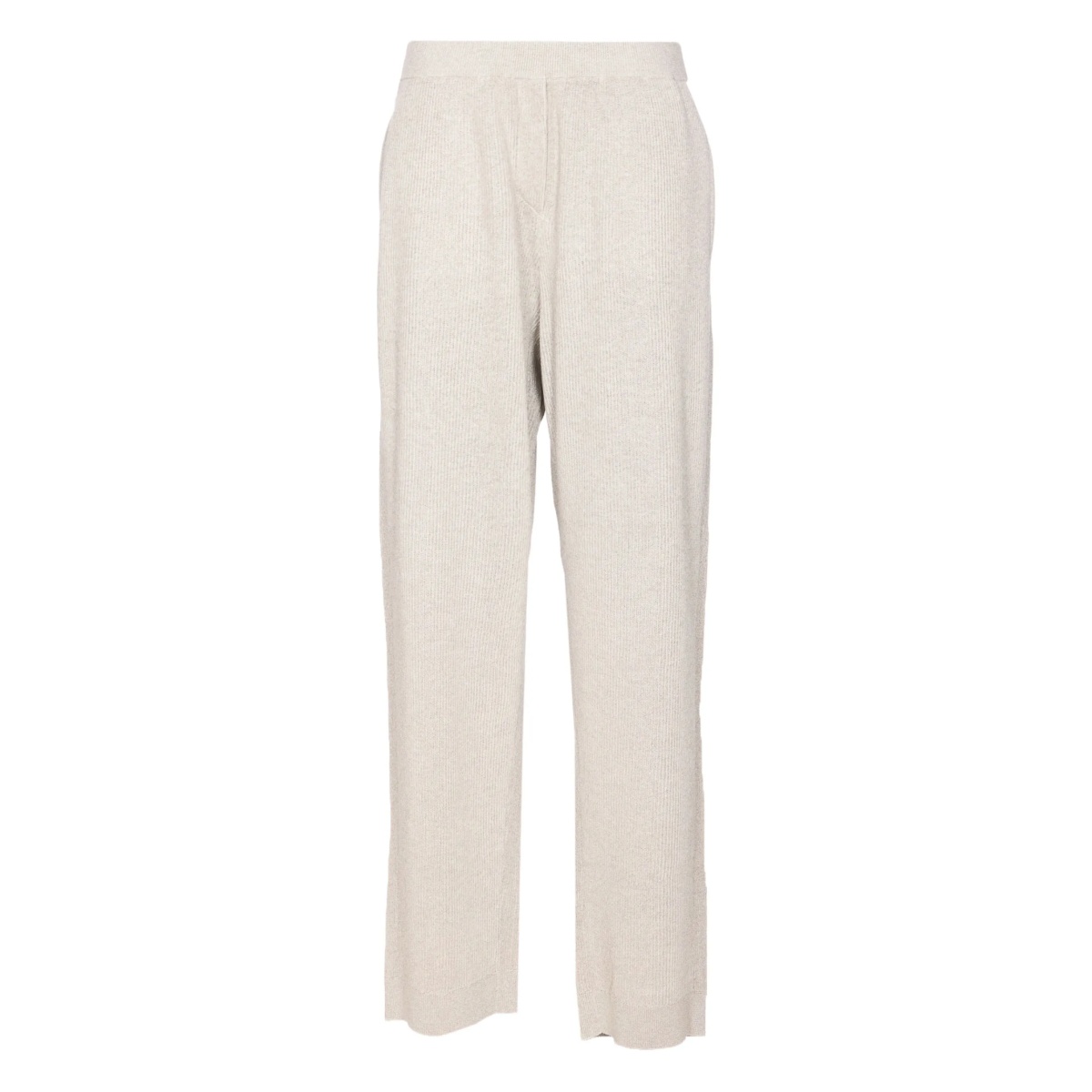 elastic-waist knitted trousers