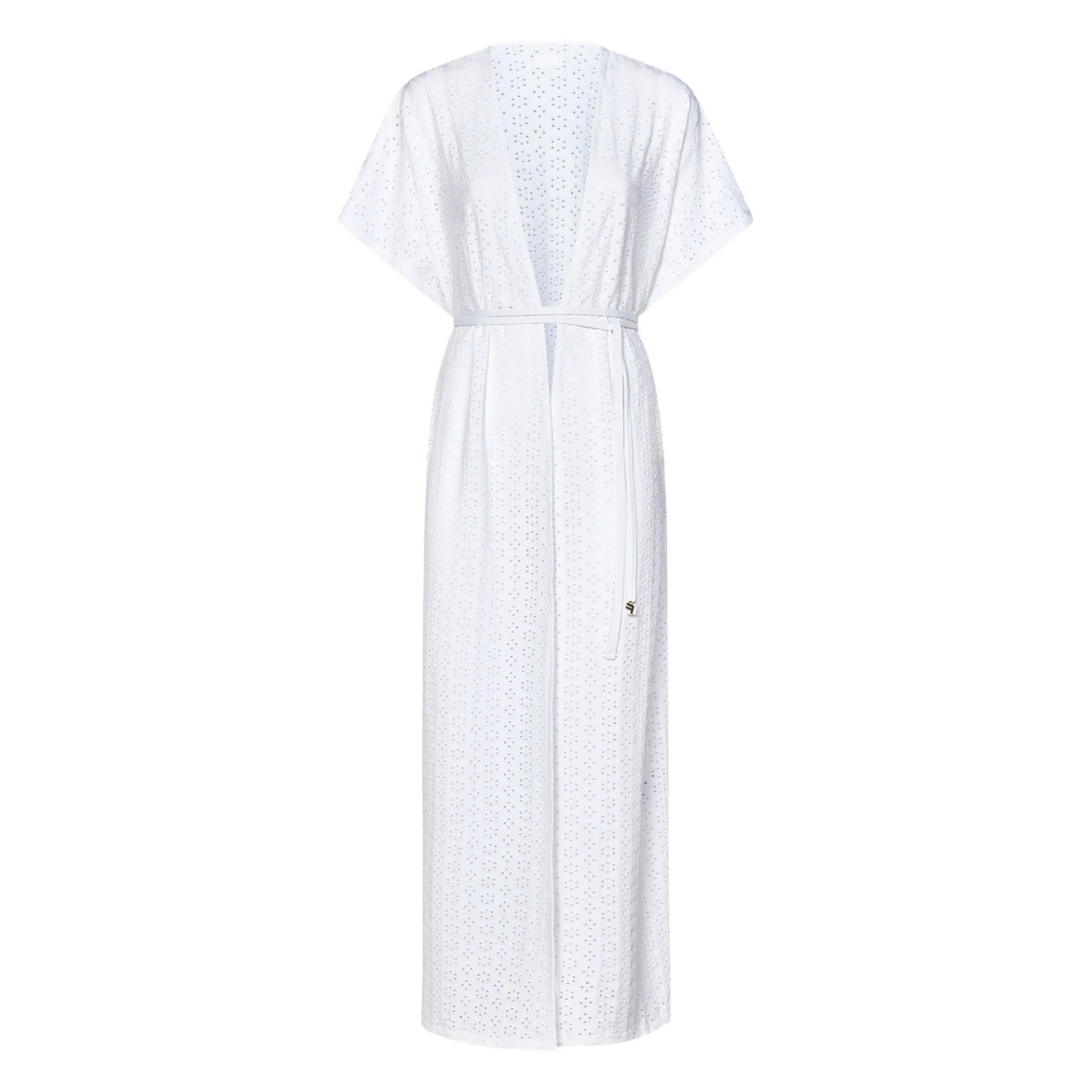 embroidered-eyelet maxi robe