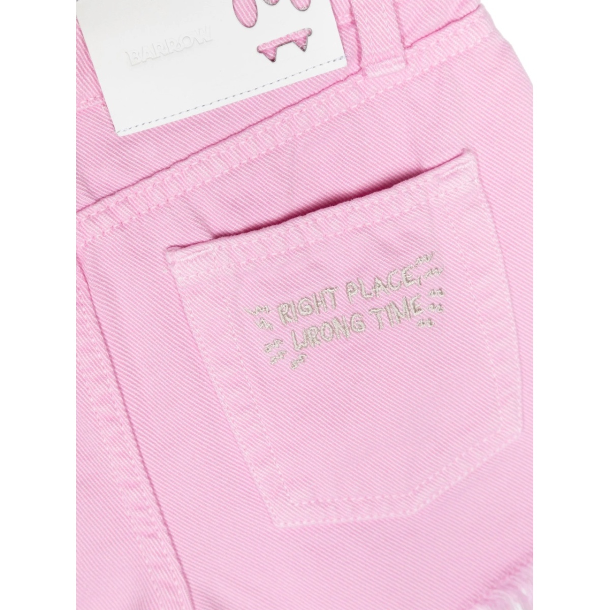 embroidered-logo frayed-hem shorts - Img 3
