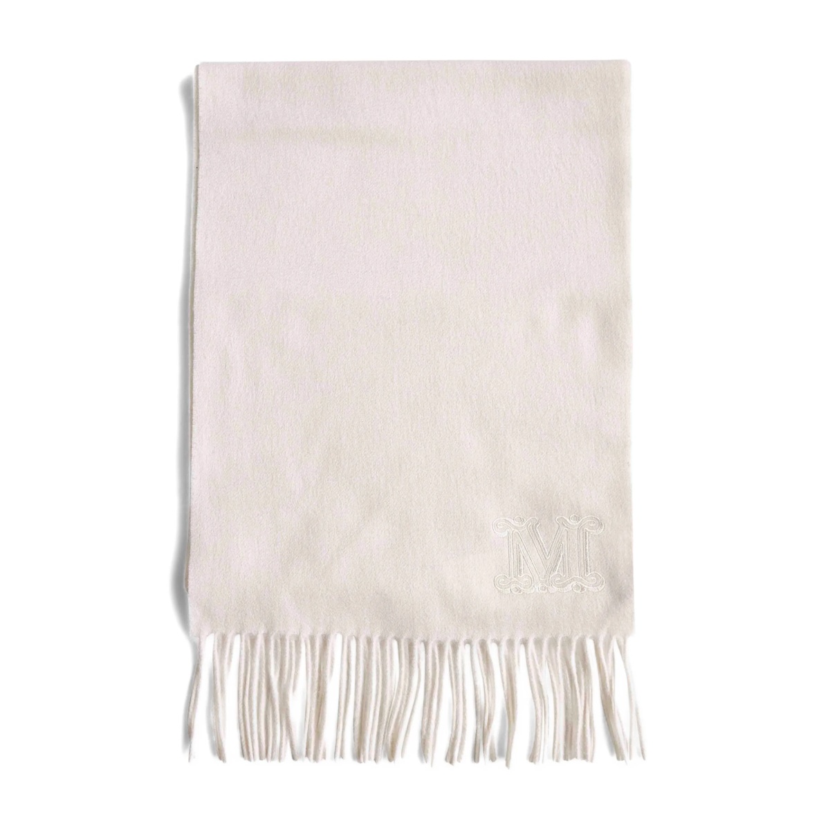 embroidered-logo fringe scarf