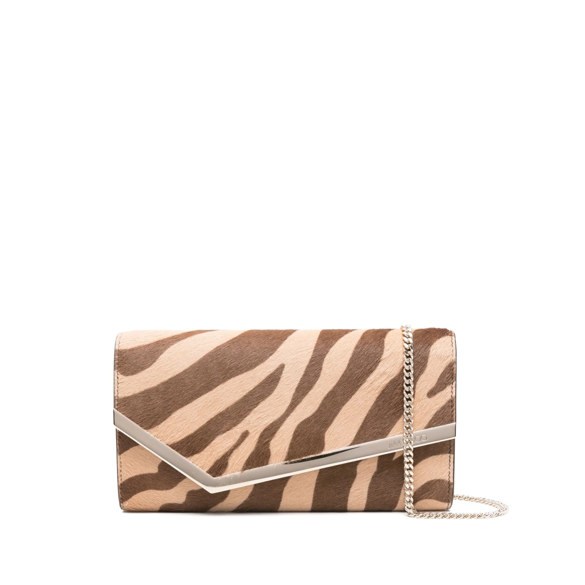 Emmie zebra-print clutch bag