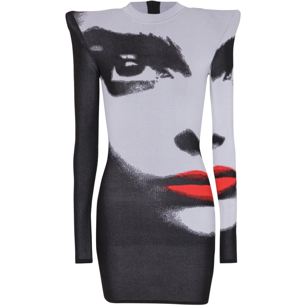 face-motif mini dress
