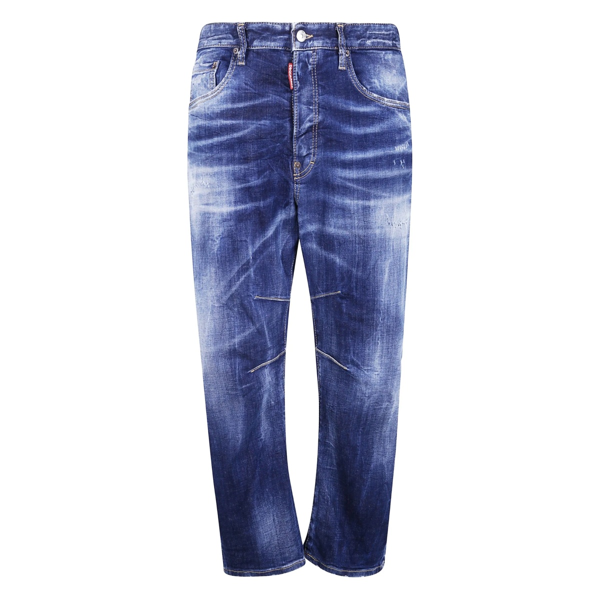 faded-effect five-pocket jeans