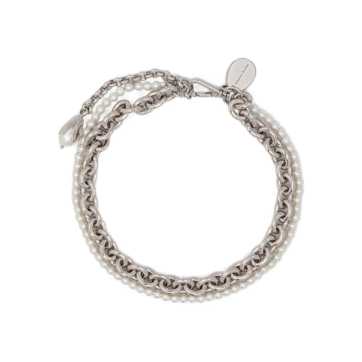 faux pearl embellished necklace