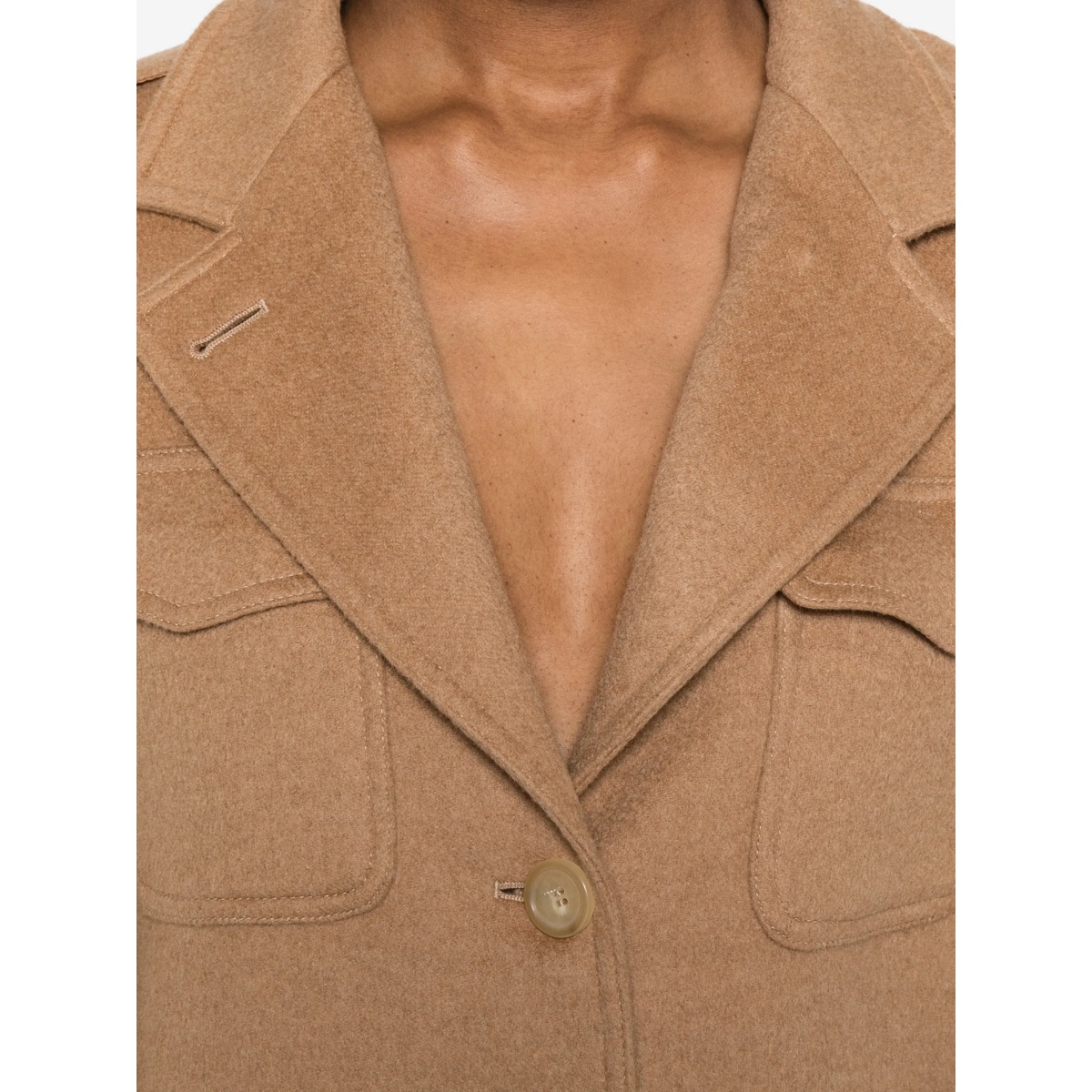 flap-pocket button-fastening jacket - Img 5