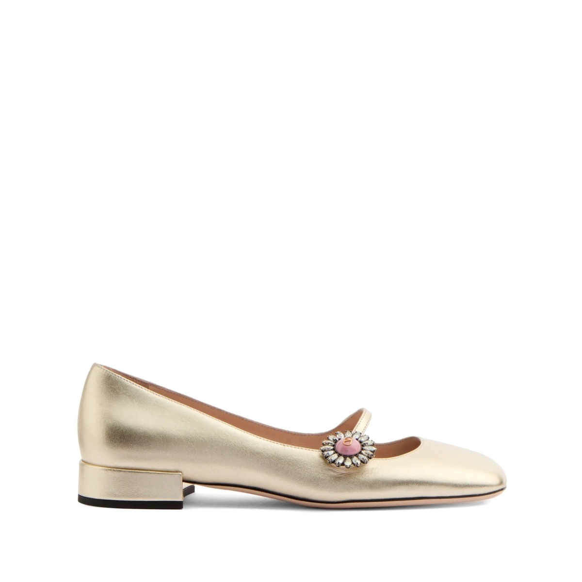 floral appliqué ballerina shoes