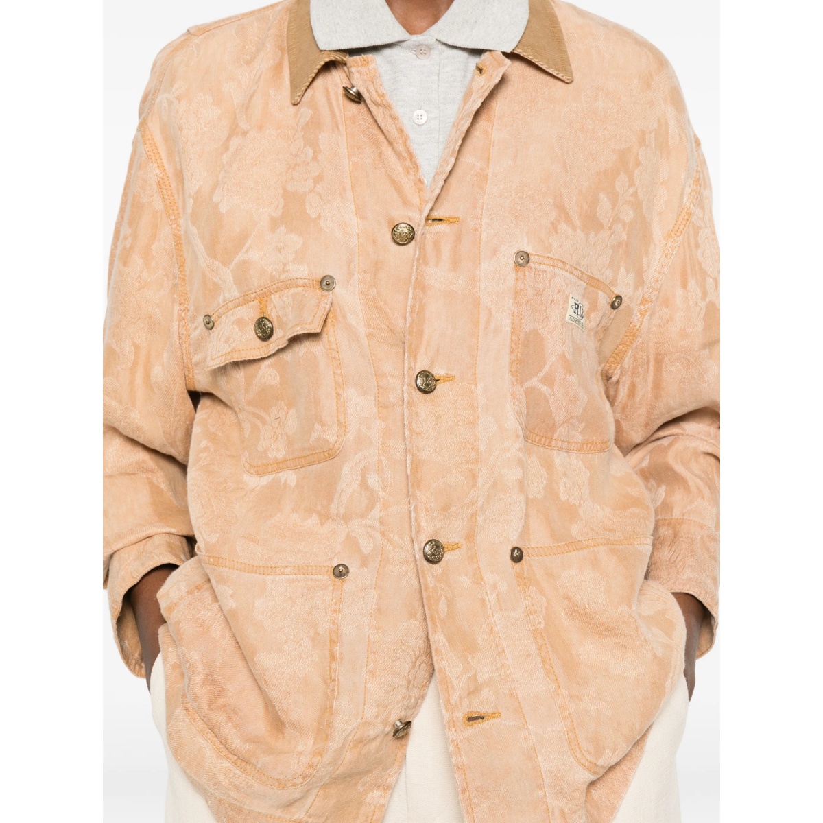 floral corduroy oversized jacket - Img 5