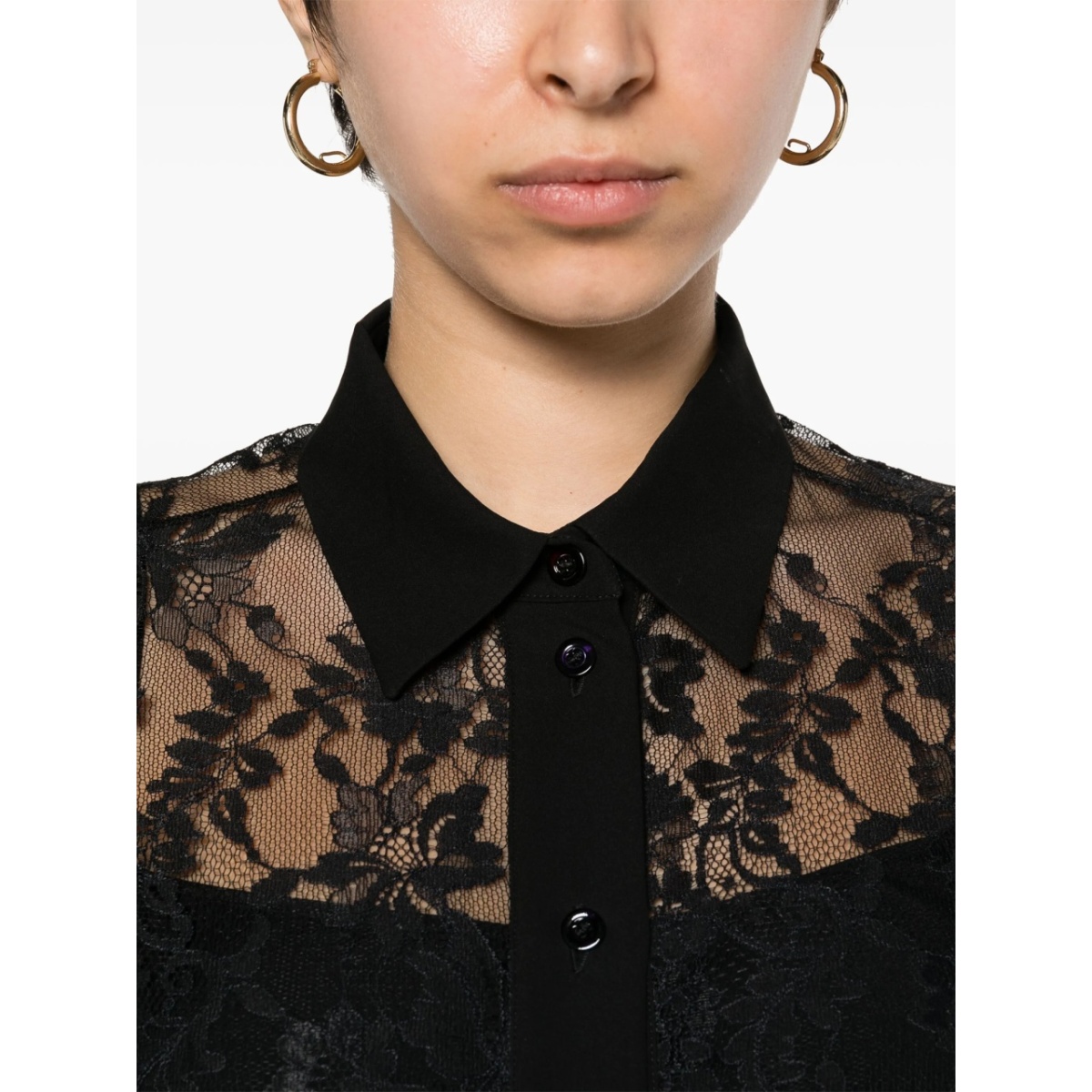 floral-lace button-up shirt - Img 5
