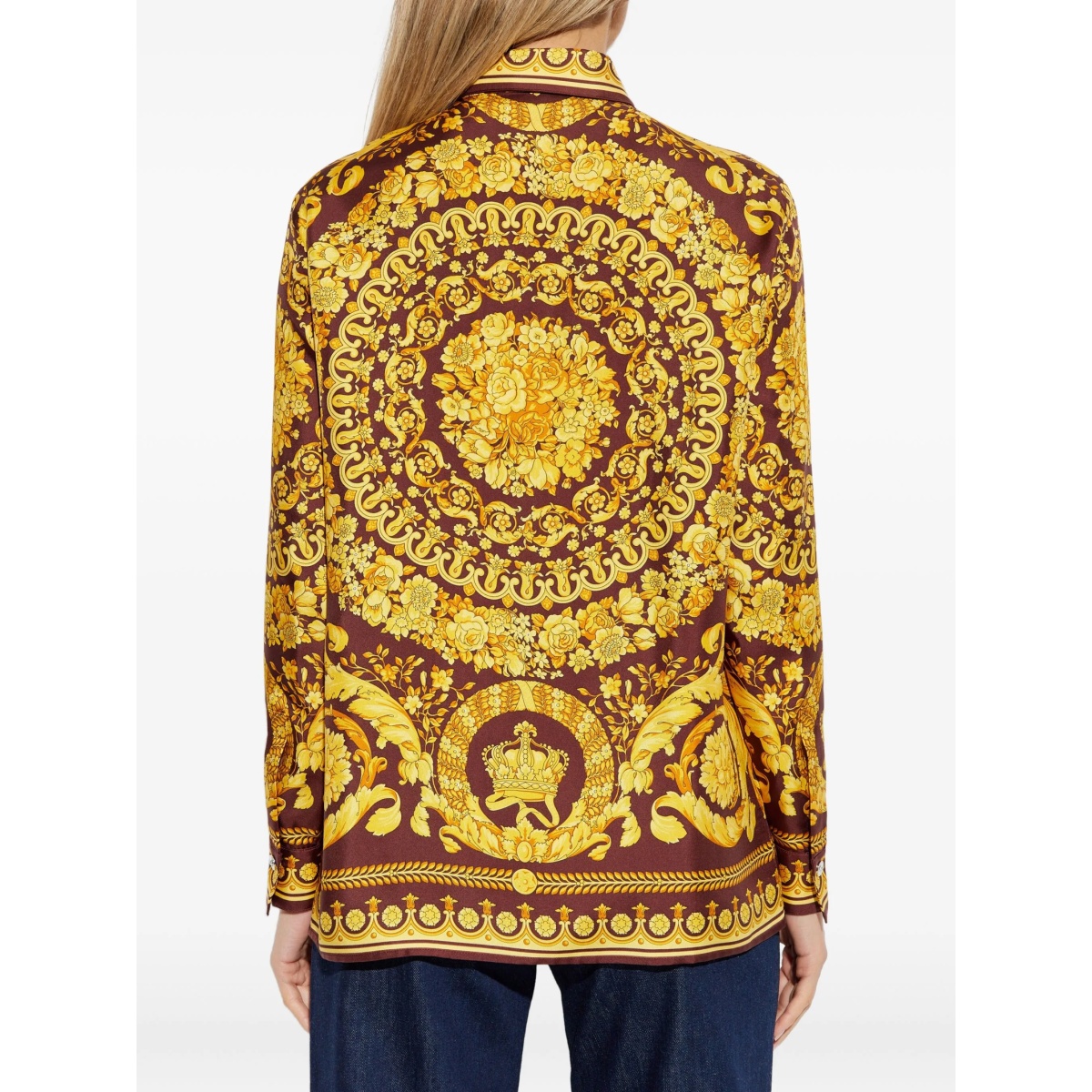 floral-print silk blouse - Img 4