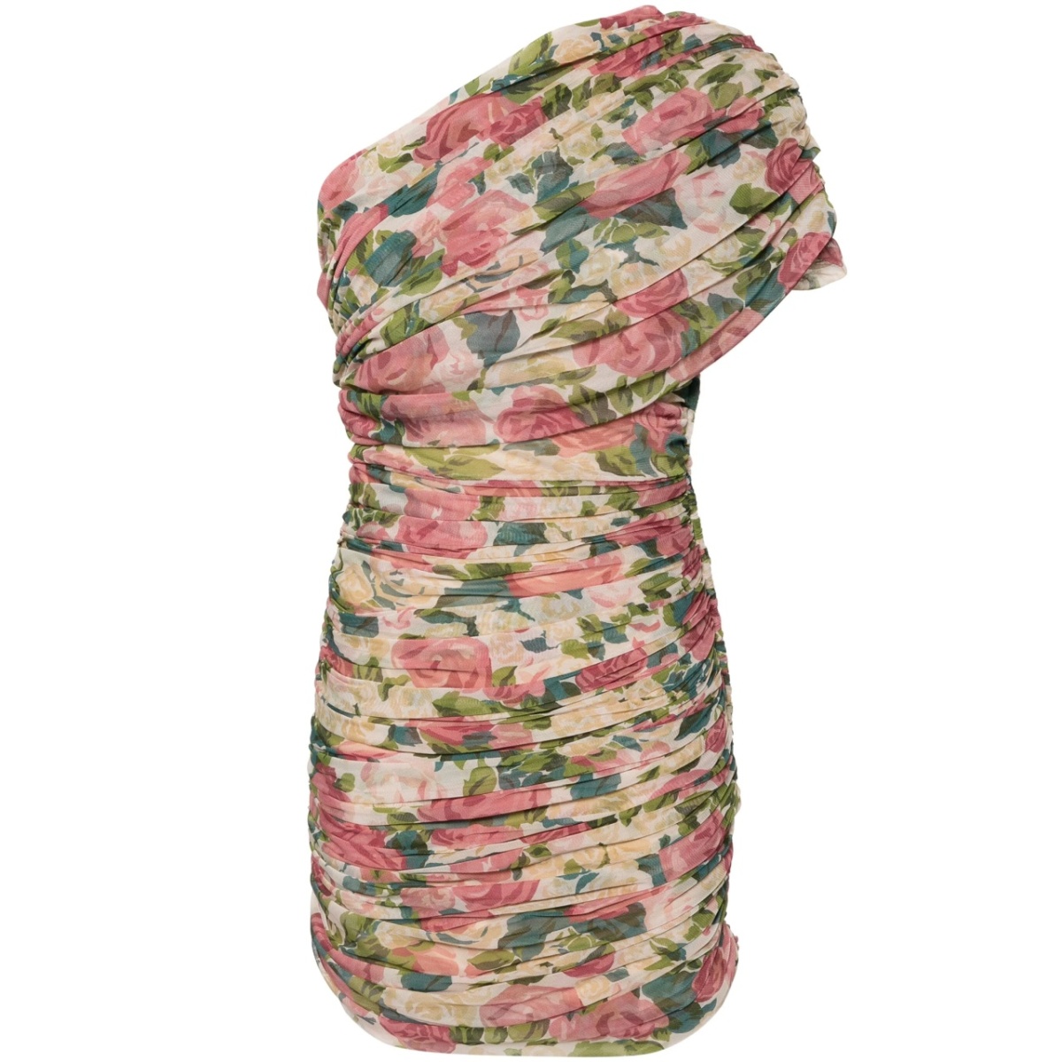 floral-print tulle minidress