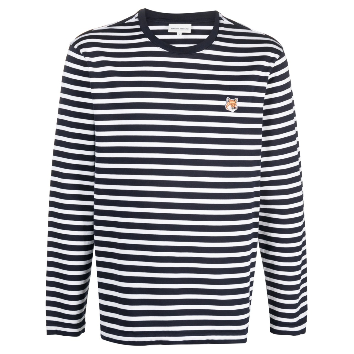 Fox-motif striped cotton T-shirt