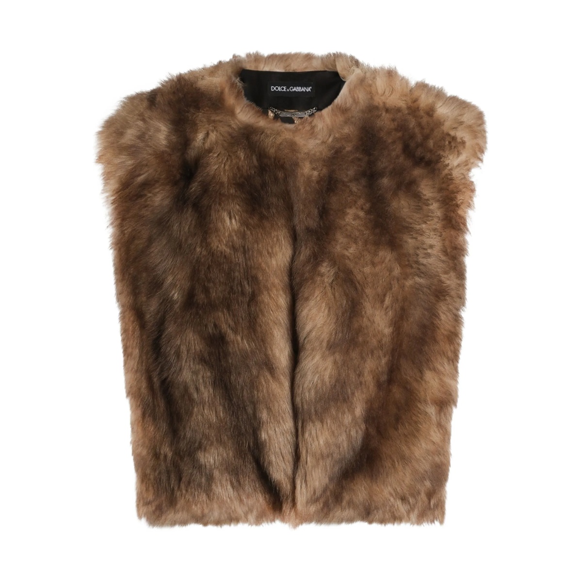 fur-trimmed gilet