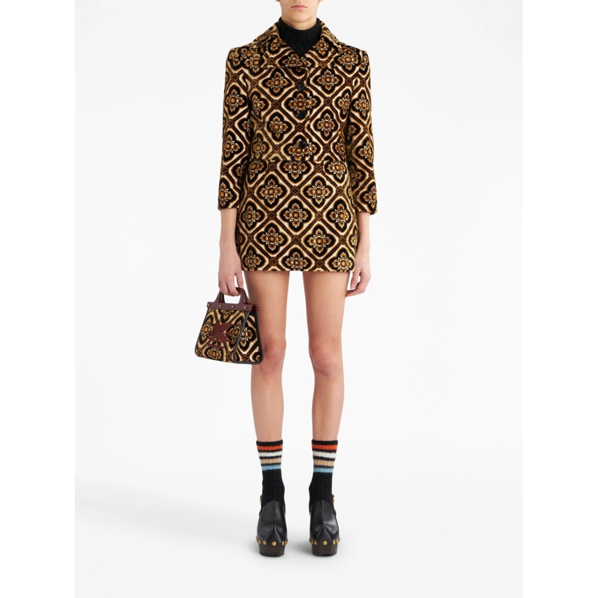 geometric-print cropped jacket - Img 2