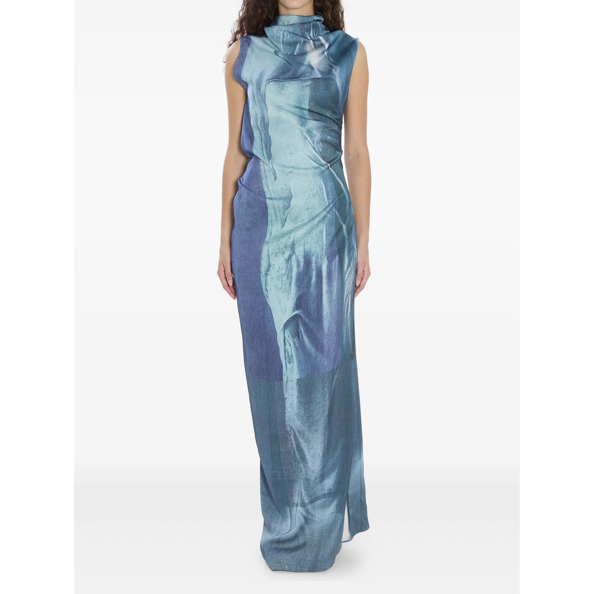 geometric-print maxi dress
