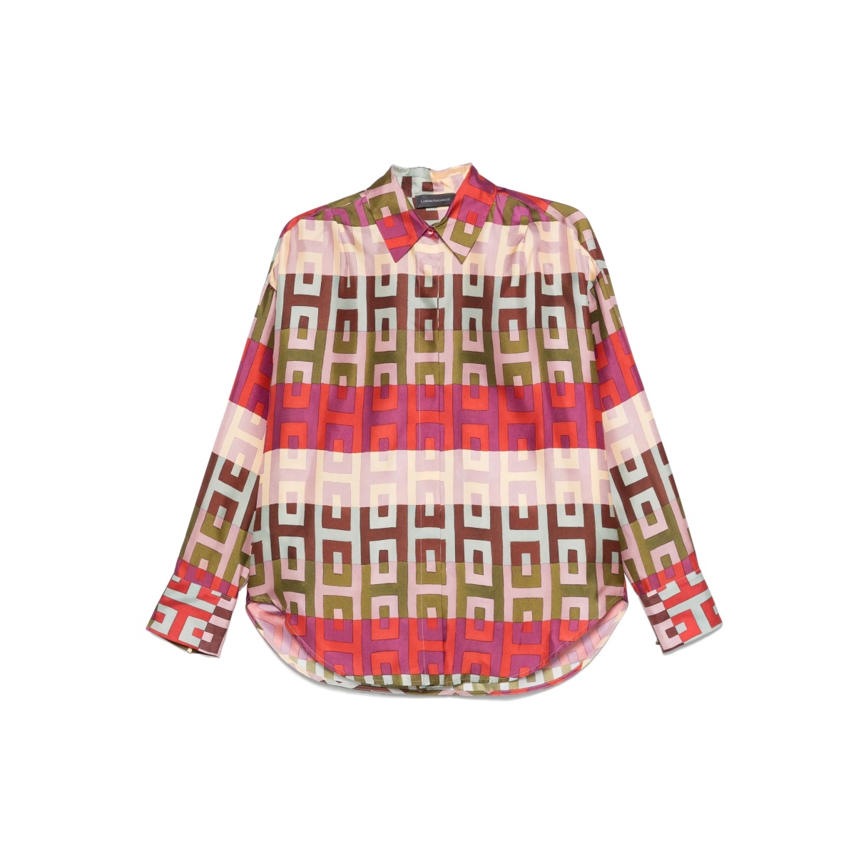 geometric-print shirt
