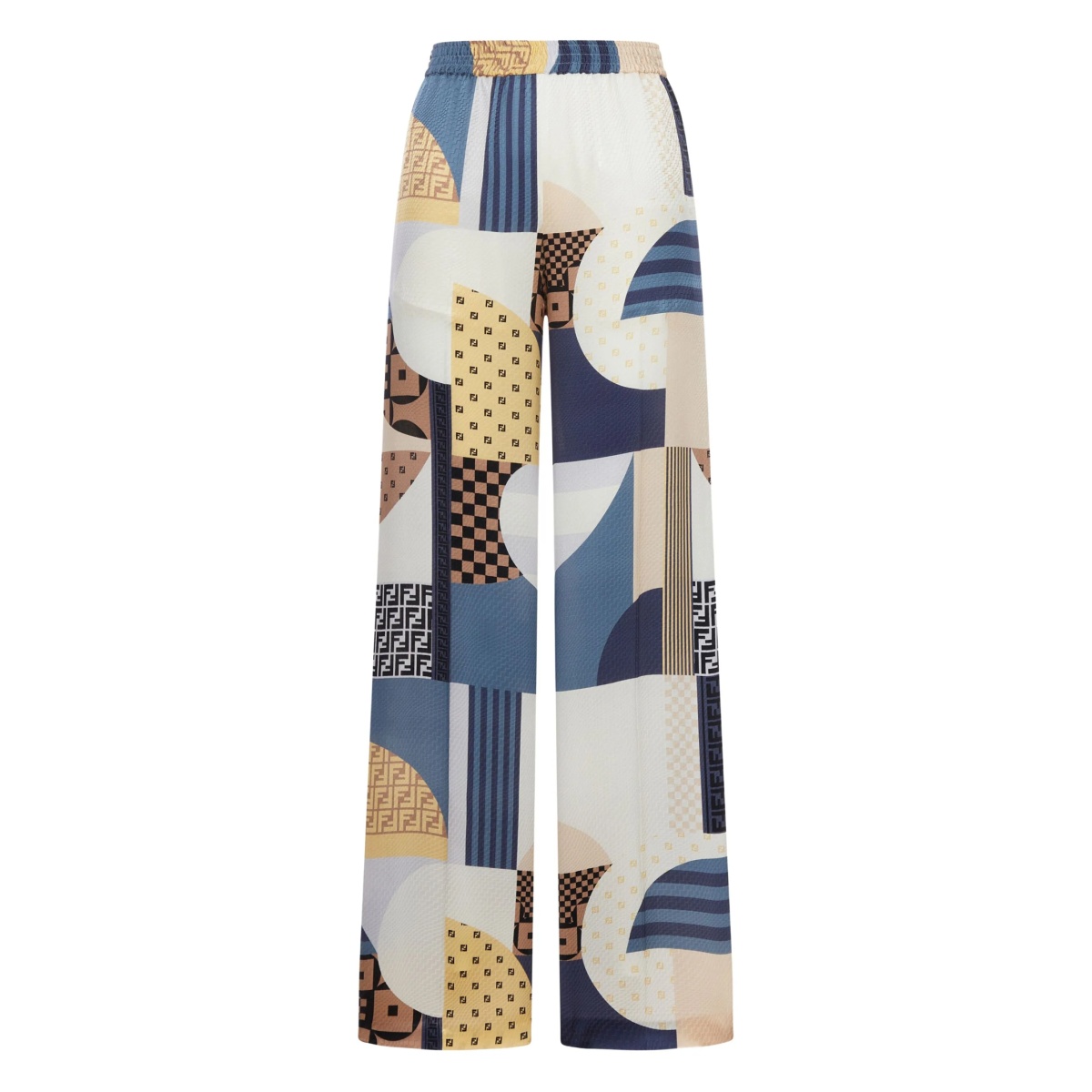 geometric-print wide-leg trousers