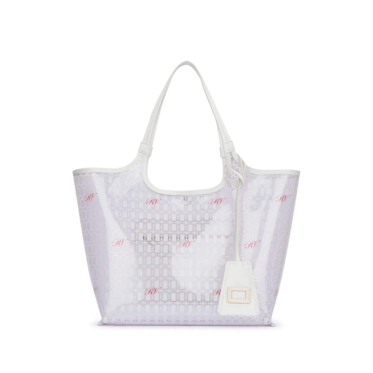 geometric-printed tote bag