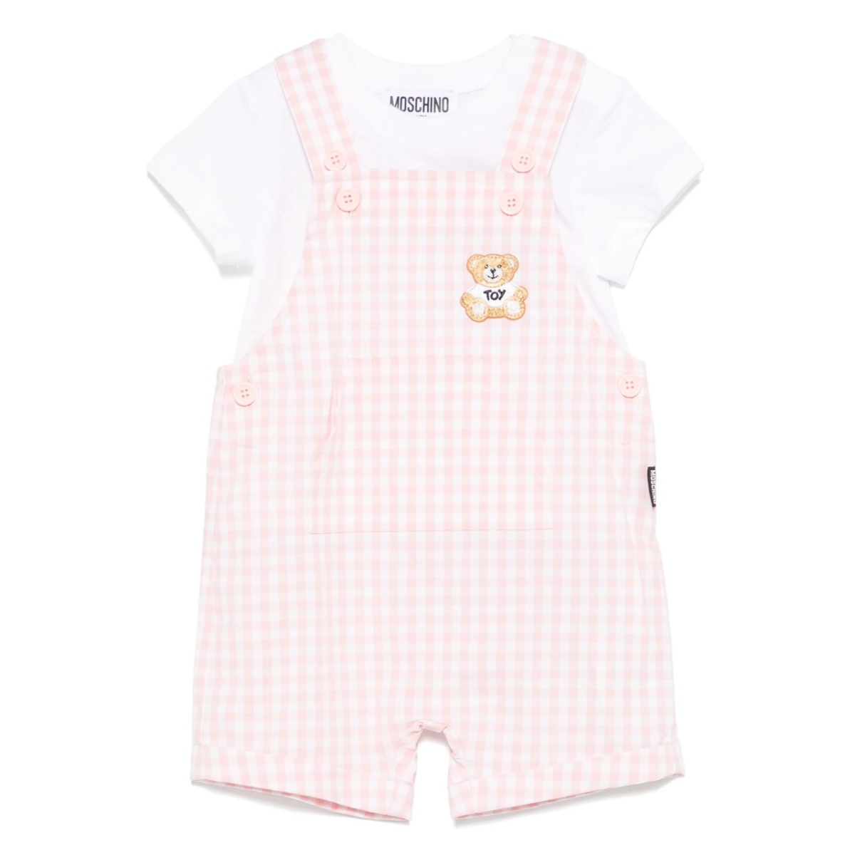 gingham-pattern dungarees