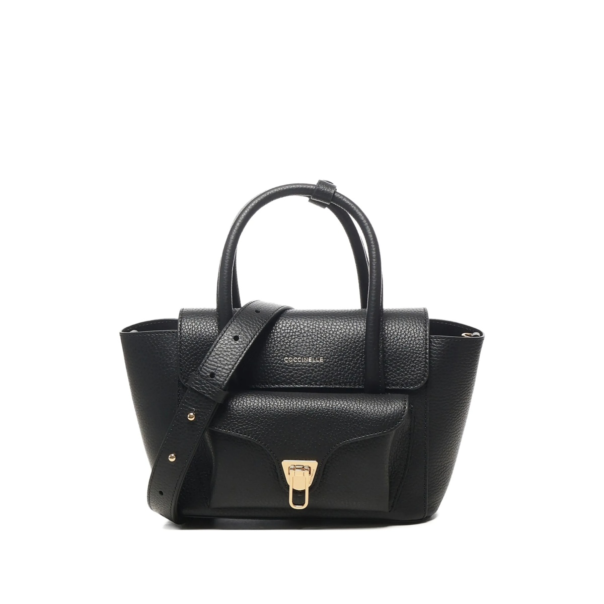 grained leather flap bag
