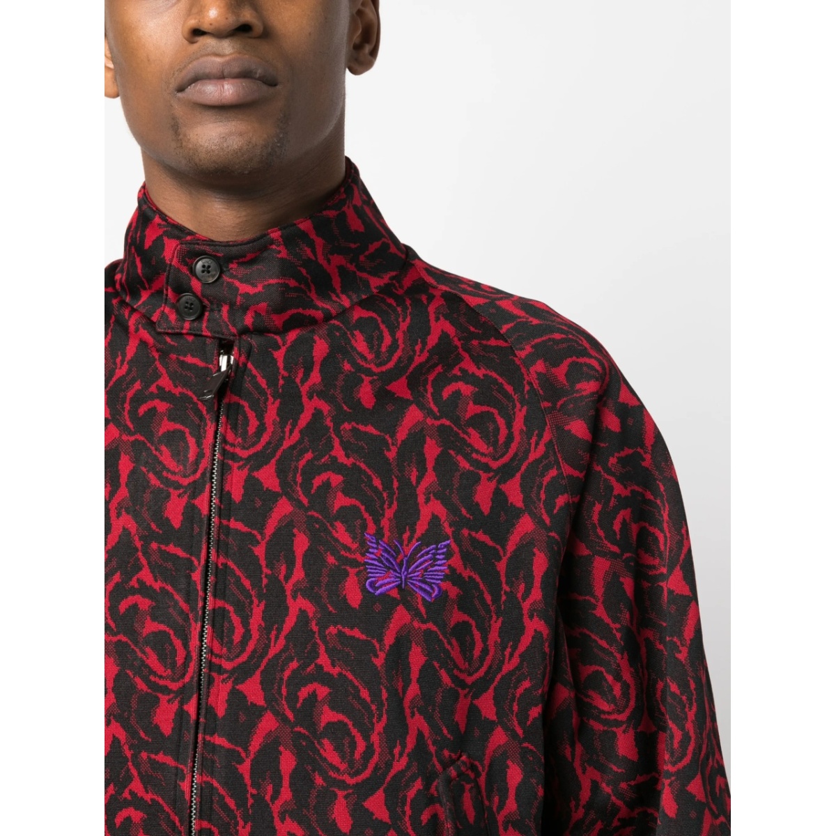 graphic-pattern funnel neck jacket - Img 5