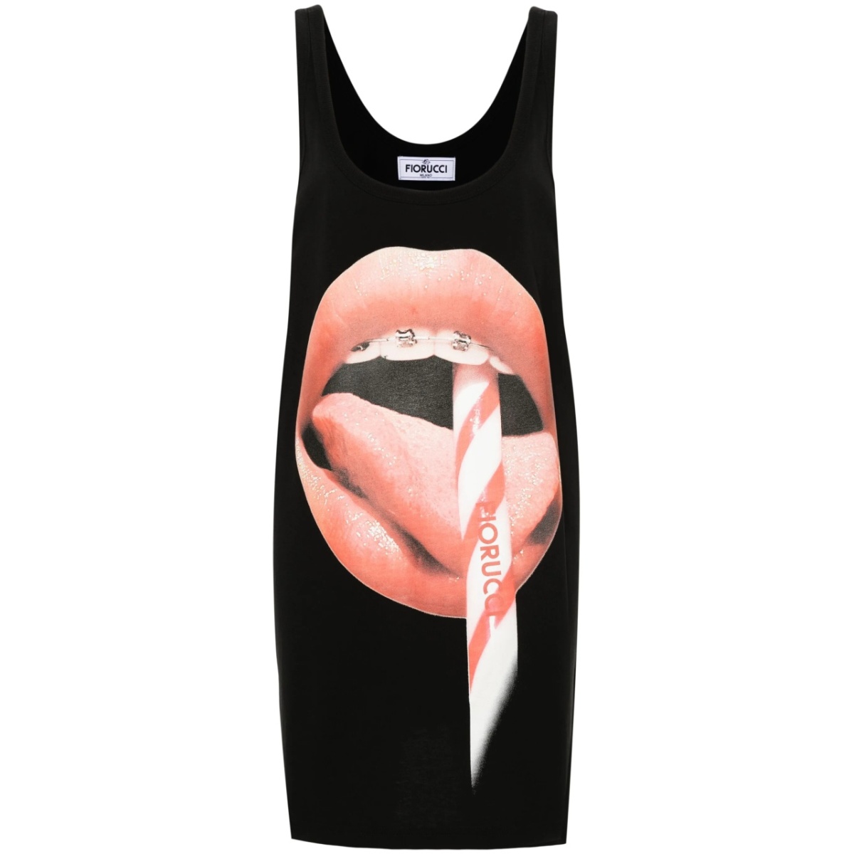 graphic-print mini dress