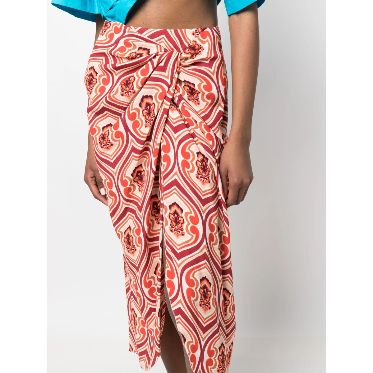 graphic-print sarong skirt - Img 5