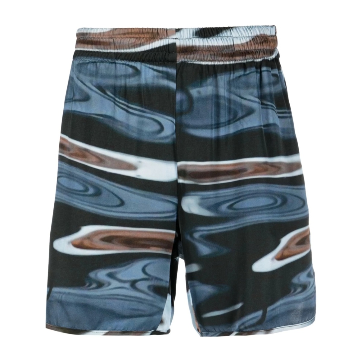 graphic print track shorts