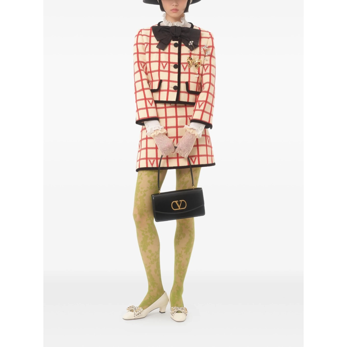 grid pattern embellished jacket - Img 2