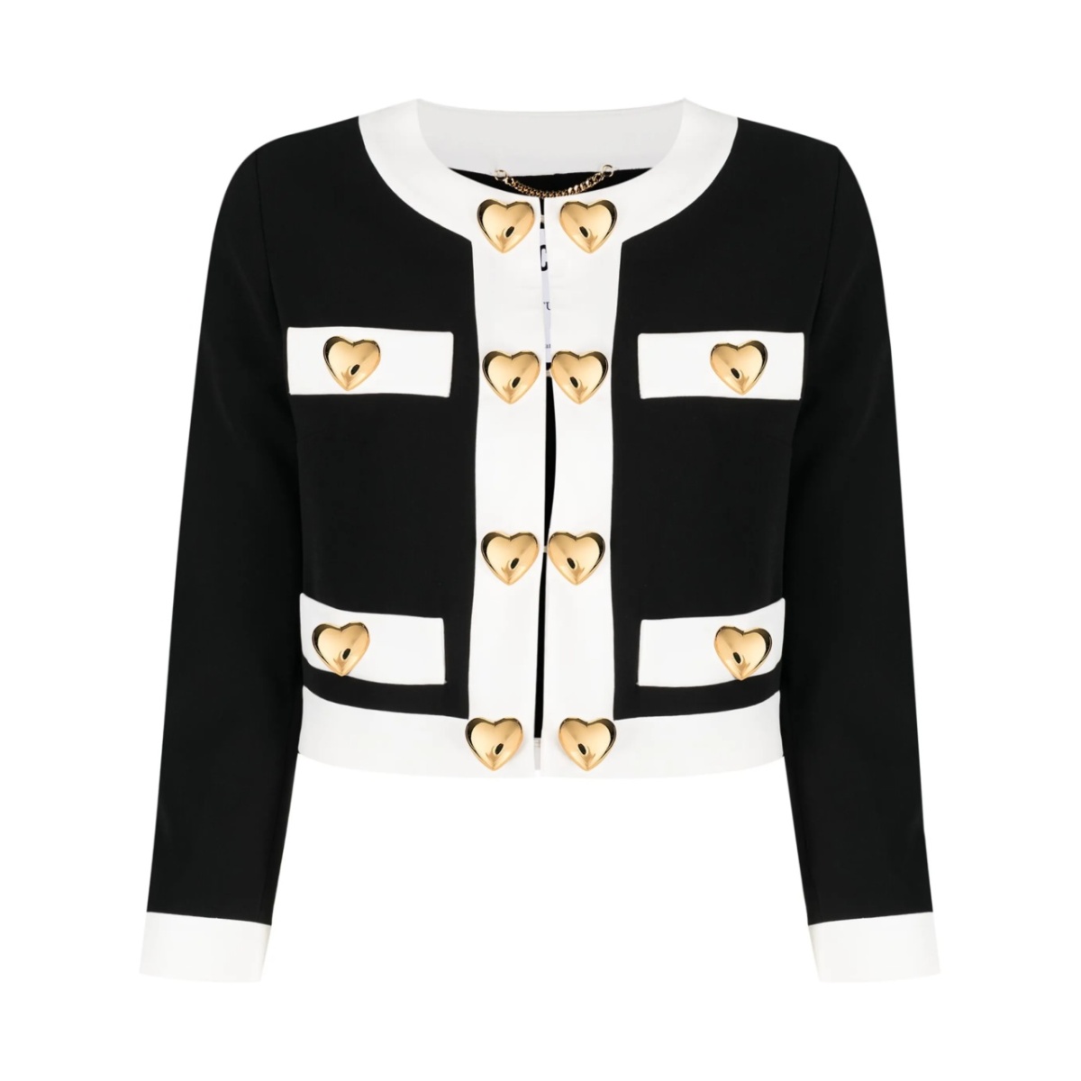 heart-embellished cropped jacket