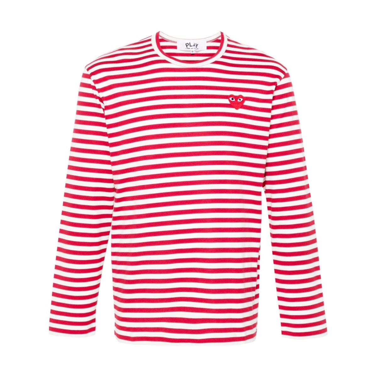 heart-patch striped T-shirt