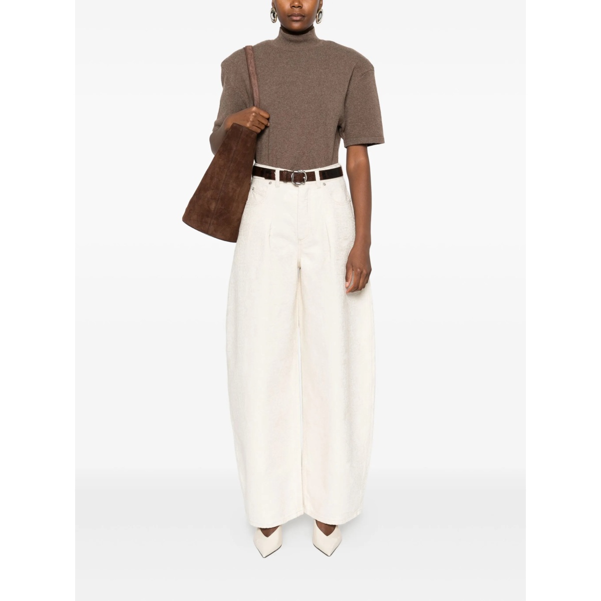 high-neck short-sleeve top - Img 2