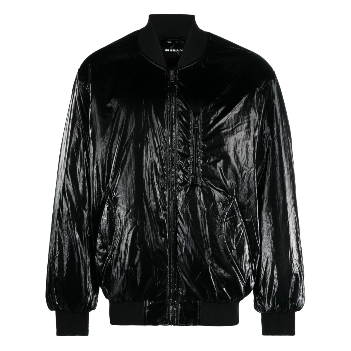 high shine-finish bomber jacket