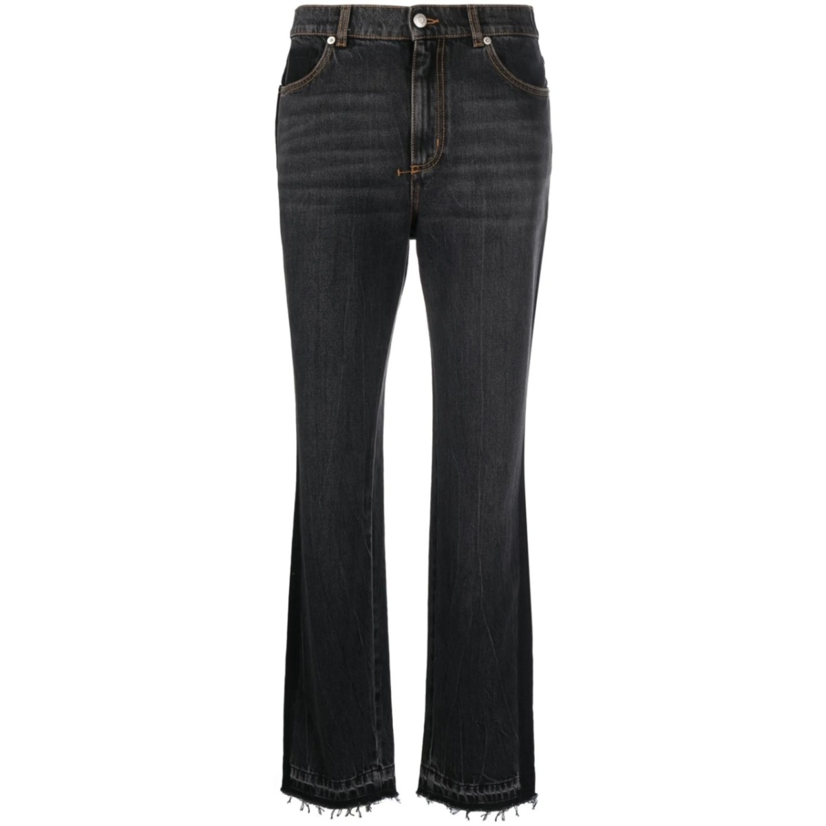 high-waist bootcut jeans