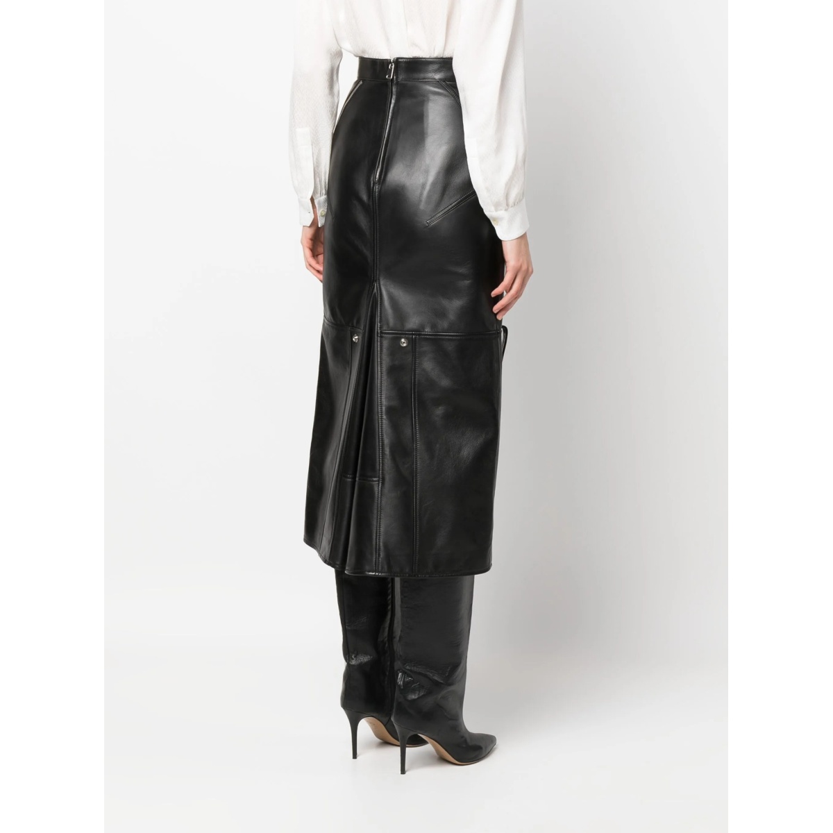 high-waisted polished-finish skirt - Img 4