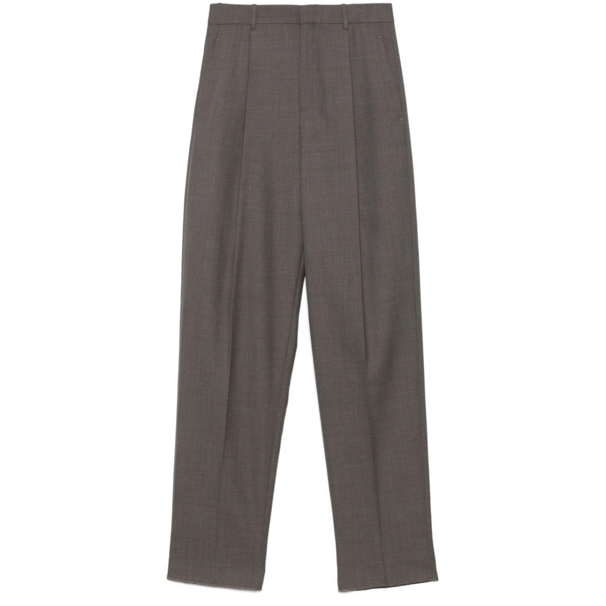 high-waisted wool trousers