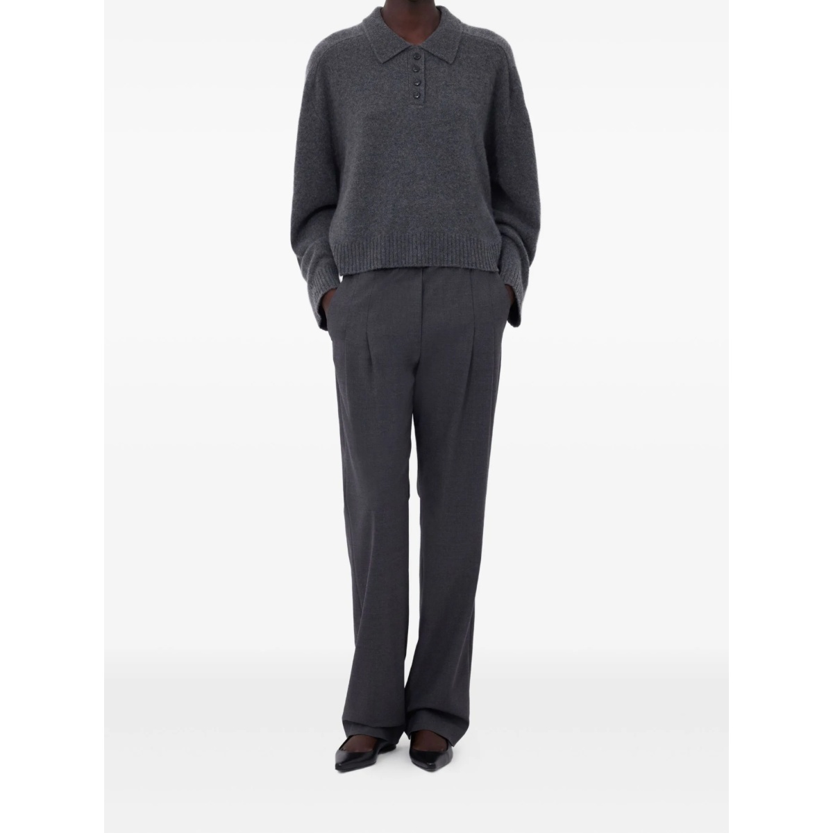 Homere LDS polo-neck ribbed sweater - Img 2