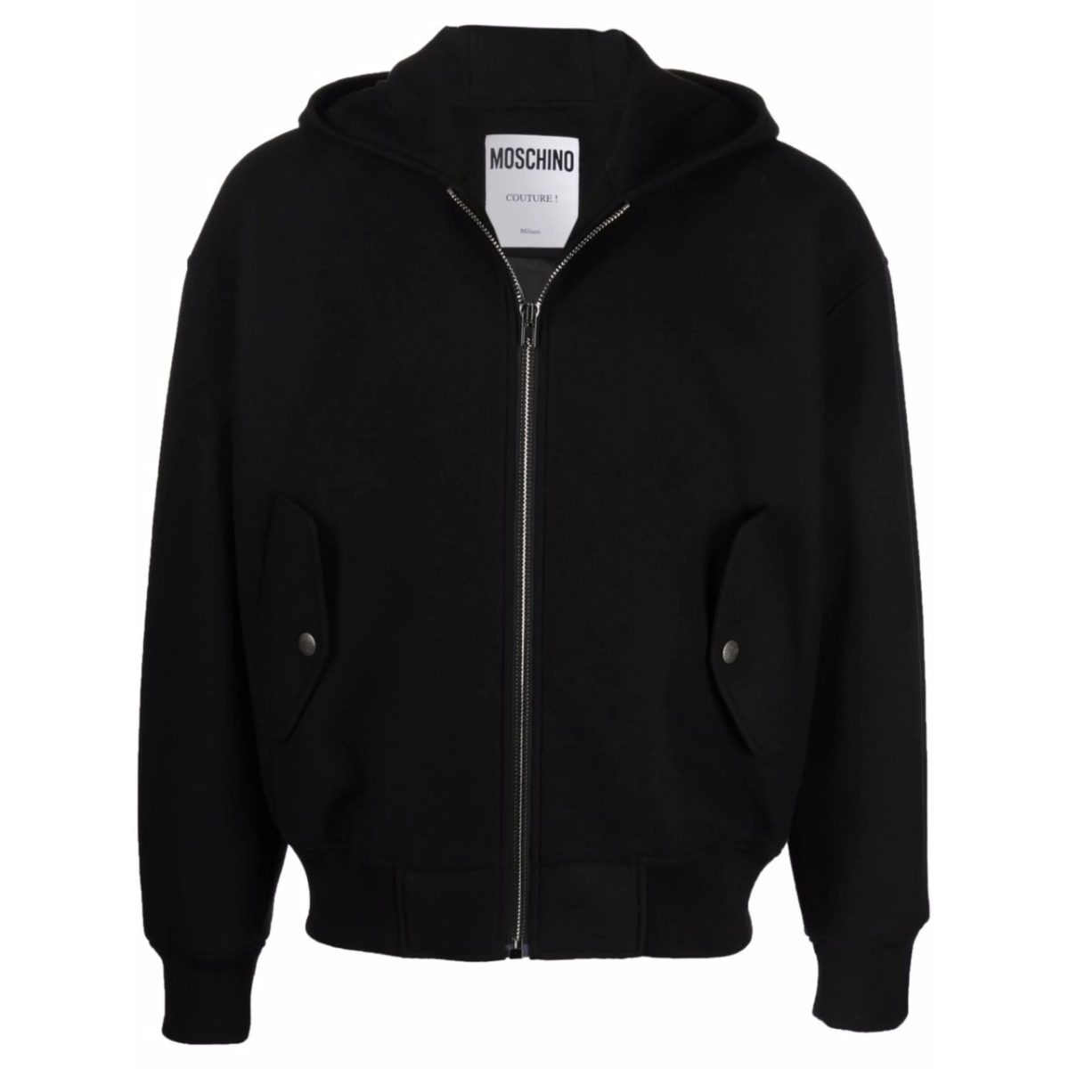 hooded zip-up bomber jacket
