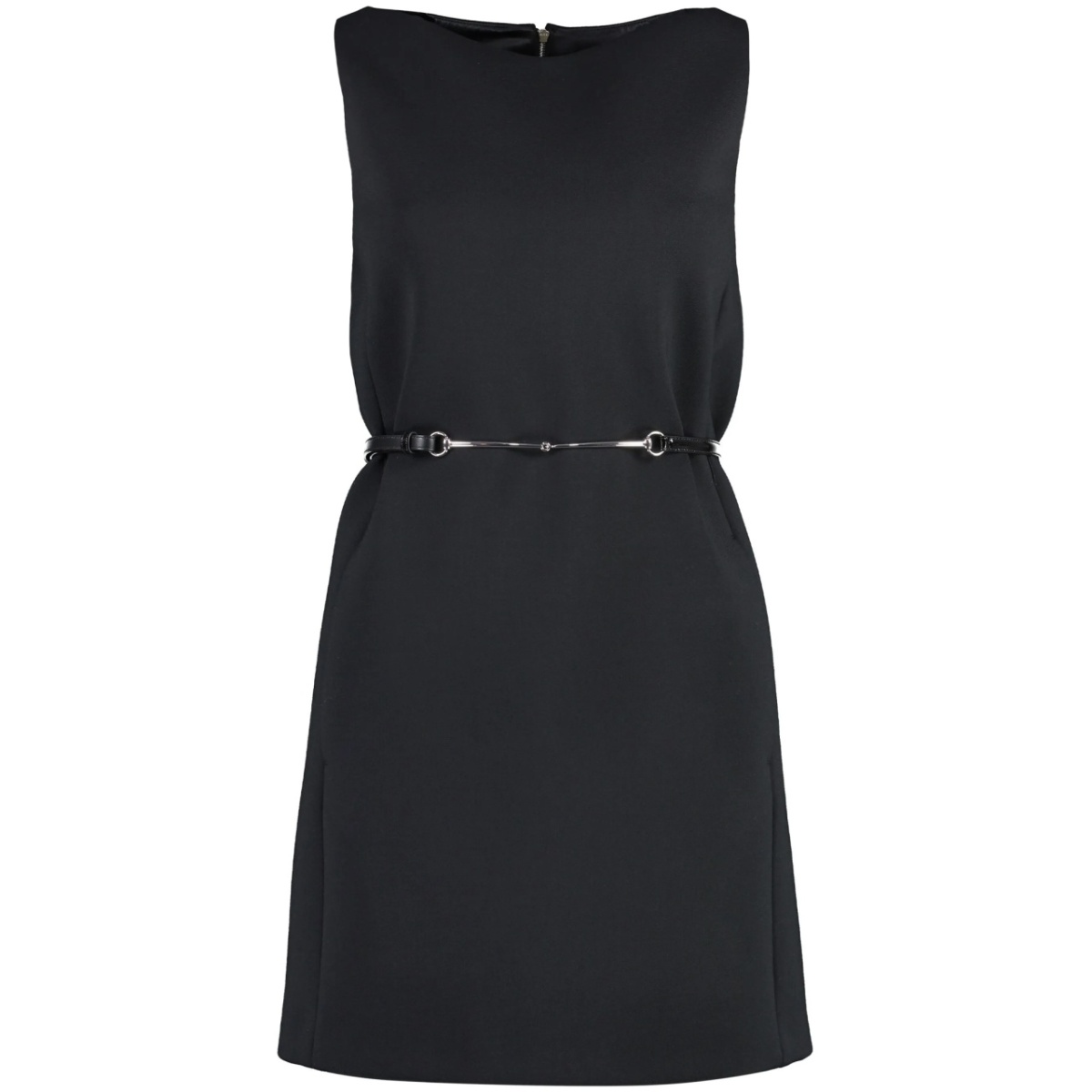 Horsebit belted minidress