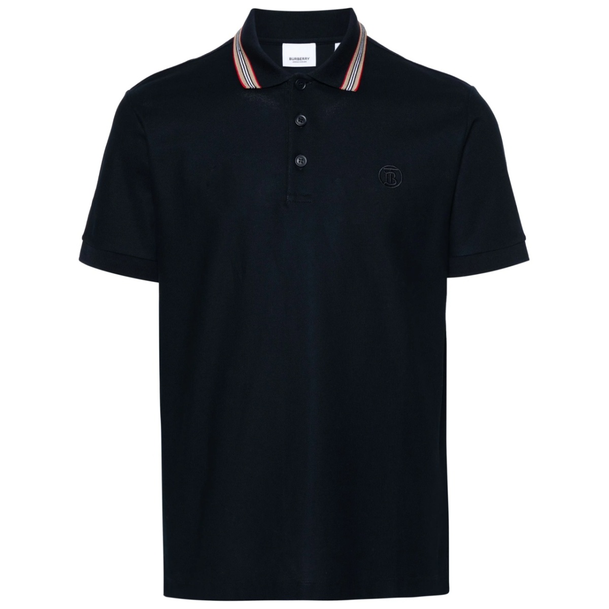 Icon stripe cotton polo shirt